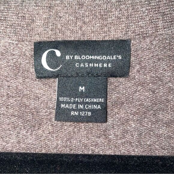 C by Bloomingdale's Brown Cashmere Cardigan Sweater Size M Minimalist Capsule - Picture 4 of 7